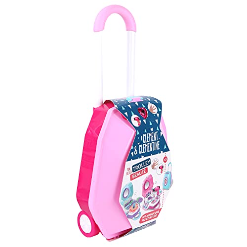 CLEMENT CLEMENTINE - Friseurwagen - Rollenspiel - 100021 - Rosa - Kunststoff - Beruf - Friseur - Kinderspielzeug - Batterien Nicht enthalten - 35 cm x 23 cm - Ab 3 Jahren von CLEMENT CLEMENTINE