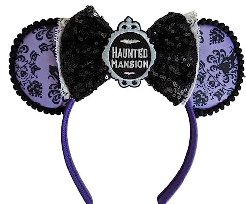 CLGIFT Halloween Minnie Ears, Orange Minnie Ears, Black Web Mickey Ears Stirnband, Halloween Minnie Kostüm, Jack (Spukhaus), Einheitsgröße von CLGIFT