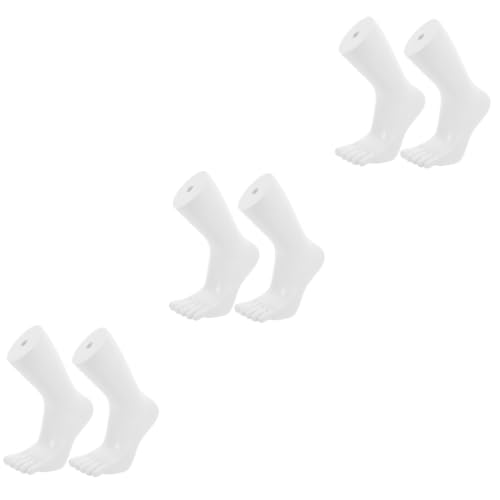 3 Paare Zehensocken schaufensterpuppe Sandalen-Displayhalter Fußmodell Socken Schuhe Kunstskizze Füße Formen für Fußkettchen Mannequin-Fußanzeige Sockenfußmodell Vinyl Weiß CLISPEED von CLISPEED