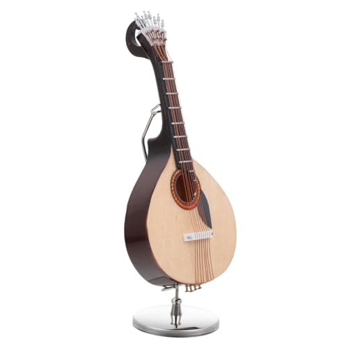 CLISPEED 1 Satz Gitarre Mini-Modell Instrument Mini-Banjo Miniatur Gitarre Bausatz Miniaturpuppen bürodeko valetinstagsgeschenk akustische Mini-Gitarre Miniatur-Akustikgitarre hölzern Khaki von CLISPEED