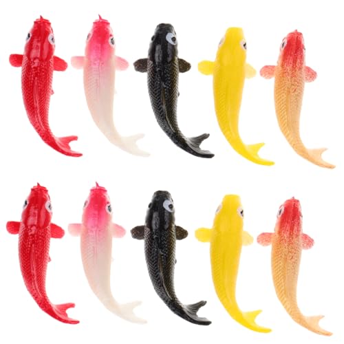 CLISPEED 10Pcs - Aquarium Dekoration Harzmodell Lichtbeständige Koi-Modelle Dekoration für Fischbecken schwimmt Miniatur Tank Koi-Ornamente von CLISPEED