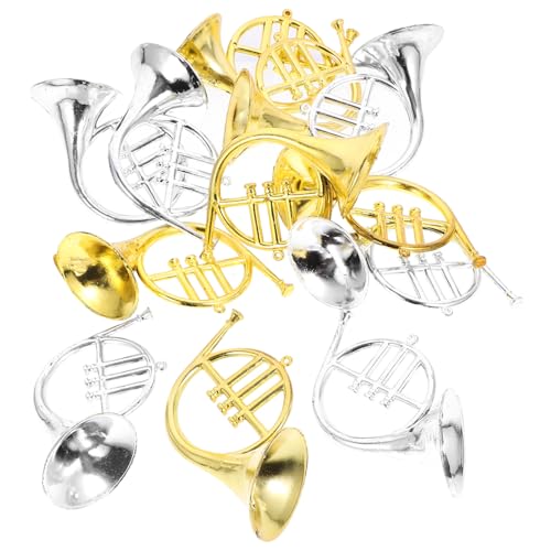 CLISPEED 12 Stück Teiliges Miniatur Französisches Horn Robuste Kunststoff Deko Vintage Musikinstrument Anhänger Stabile Rostfreie Mini Horn Modelle für Fest und Alltagsdeko Kreative CLISPEED 12 Stück Teiliges Miniatur Französisches Horn Robuste Kunststoff Deko Vintage Musikinstrument Anhänger Stabile Rostfreie Mini Horn Modelle für Fest und Alltagsdeko Kreative von CLISPEED