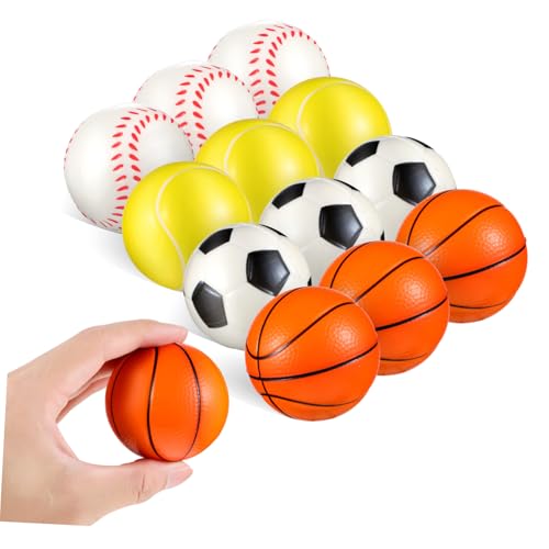 CLISPEED 12 Stück Teiliges PU Flexible Sportbälle in Fußball Baseball Basketball Tennis Design Stressabbauend Geeignet für Büro und Party Weiches Material für Entspanntes Quetschen CLISPEED 12 Stück Teiliges PU Flexible Sportbälle in Fußball Baseball Basketball Tennis Design Stressabbauend Geeignet für Büro und Party Weiches Material für Entspanntes Quetschen von CLISPEED