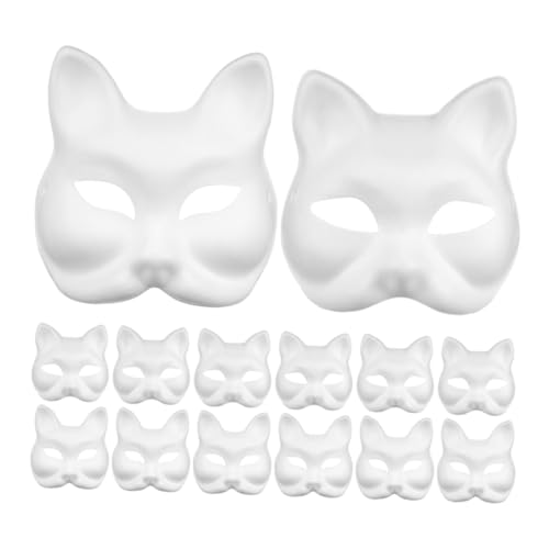CLISPEED 16 Stück Teiliges DIY Blanko Masken aus Pappmaché Weiße Katzen und Fuchs Masken zum Bemalen Leichte Atmungsaktive Halbmasken für Fasching Halloween Schulprojekte CLISPEED 16 Stück Teiliges DIY Blanko Masken aus Pappmaché Weiße Katzen und Fuchs Masken zum Bemalen Leichte Atmungsaktive Halbmasken für Fasching Halloween Schulprojekte von CLISPEED