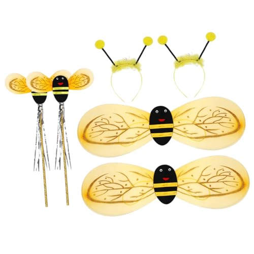 CLISPEED 2 Sätze Bienenflügel mit Stirnband und Zauberstab Leichtes Halloween Cosplay Zubehör für Mädchen Kreative Kostüm Accessoires für Fasching Geburtstag und Party CLISPEED 2 Sätze Bienenflügel mit Stirnband und Zauberstab Leichtes Halloween Cosplay Zubehör für Mädchen Kreative Kostüm Accessoires für Fasching Geburtstag und Party von CLISPEED