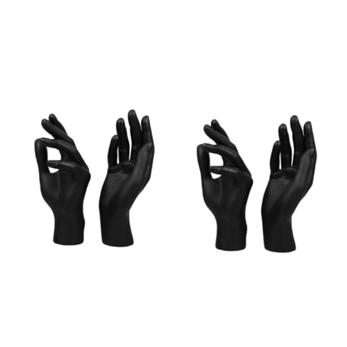 CLISPEED 2 Sätze Handmodell-requisiten Fingerstatue Hand-display-ständer Betende Figur Handringanzeige Handstatue Fingerskulptur Handskulpturen Handring-aufhänger Black Plastik 2 Stück * 2 von CLISPEED