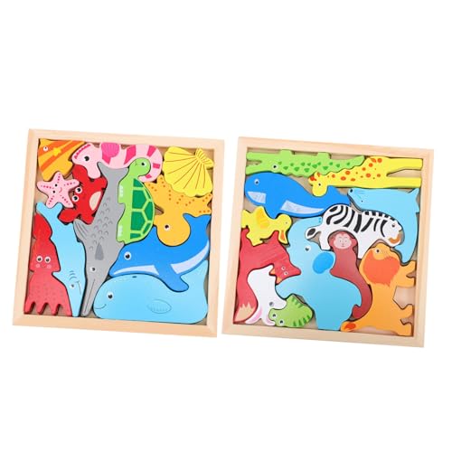 CLISPEED 2 Sätze Holzpuzzle Tiere Lernspielzeug aus Sicherem Holz für Ab Jahren Bunte Motorikspiele mit Glatten Kanten Pädagogisches Geschenk für Jungen und Mädchen CLISPEED 2 Sätze Holzpuzzle Tiere Lernspielzeug aus Sicherem Holz für Ab Jahren Bunte Motorikspiele mit Glatten Kanten Pädagogisches Geschenk für Jungen und Mädchen von CLISPEED