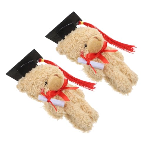 CLISPEED 2 Stück Dr. Bärenpuppe Bärentierpuppen Grad Animal Abschlussgeschenk Bär Diplom-bär Stofftierbärenpuppen Abschlussbär Vorhanden Abschlussfeier Bärenpuppen Pp Baumwolle Light Brown von CLISPEED