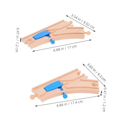 CLISPEED 2 Stück Holzeisenbahn Zubehör Gebogenes Weichengleis aus Holz für Kleinkinder Sicheres Holzbahn zur Szenengestaltung Fördert Kreativität und Kognitive Entwicklung bei Jungen und CLISPEED 2 Stück Holzeisenbahn Zubehör Gebogenes Weichengleis aus Holz für Kleinkinder Sicheres Holzbahn zur Szenengestaltung Fördert Kreativität und Kognitive Entwicklung bei Jungen und von CLISPEED