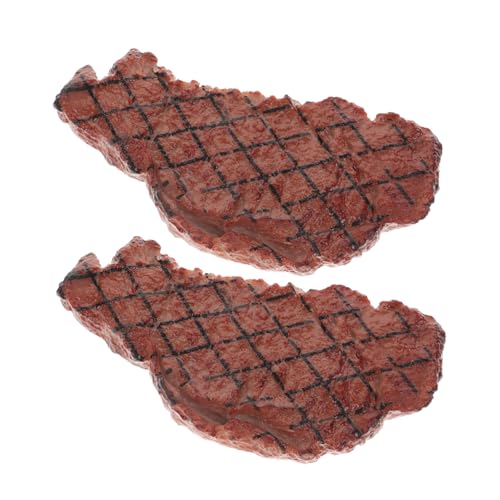 CLISPEED 2 Stück Realistisches Steak Modell aus Umweltfreundlichem Kunststoff Lebensecht Gestaltetes Food Toy für Dekoratives Grillspielzeug und Fotorequisite Robustes Fake Steak in Braun CLISPEED 2 Stück Realistisches Steak Modell aus Umweltfreundlichem Kunststoff Lebensecht Gestaltetes Food Toy für Dekoratives Grillspielzeug und Fotorequisite Robustes Fake Steak in Braun von CLISPEED