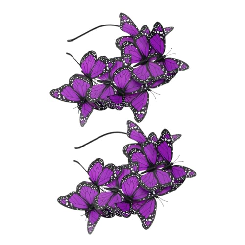 CLISPEED 2 Stück Schöner Schmetterling Stirnband Damen Kopfschmuck aus Kunststoff Weicher Stabiler Haarreif für Karneval Party Alltag Geeignet für Haartypen Komfortabel und Langlebig CLISPEED 2 Stück Schöner Schmetterling Stirnband Damen Kopfschmuck aus Kunststoff Weicher Stabiler Haarreif für Karneval Party Alltag Geeignet für Haartypen Komfortabel und Langlebig von CLISPEED