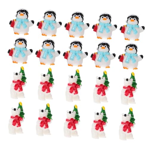 CLISPEED 20 Stück Teiliges Weihnachts Miniaturfiguren aus Robustem Harz mit Bären und Pinguin Figuren für DIY Mikrolandschaften Weihnachtsdeko Drinnen und Draußen Festliche Tisch und CLISPEED 20 Stück Teiliges Weihnachts Miniaturfiguren aus Robustem Harz mit Bären und Pinguin Figuren für DIY Mikrolandschaften Weihnachtsdeko Drinnen und Draußen Festliche Tisch und von CLISPEED