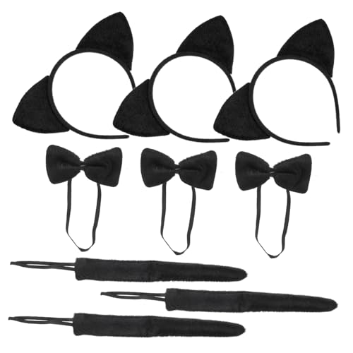 CLISPEED 3 Sätze Teiliges Katzenohren Kostüm Set für Weiches Haarreif mit Katzenohren Passende Schleife und Katzenschwanz Tierkostüm für Karneval Fasching Halloween und Cosplay Partys CLISPEED 3 Sätze Teiliges Katzenohren Kostüm Set für Weiches Haarreif mit Katzenohren Passende Schleife und Katzenschwanz Tierkostüm für Karneval Fasching Halloween und Cosplay Partys von CLISPEED