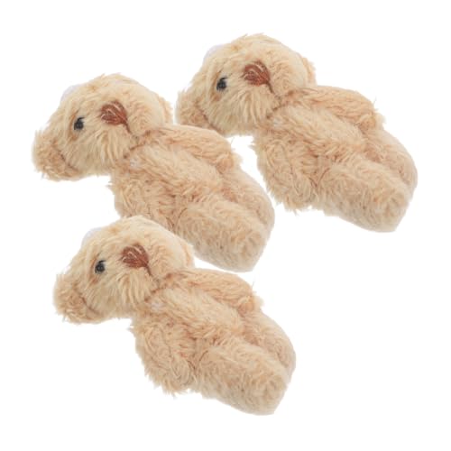 CLISPEED 3 Stück Teddybär Stofftier Kaninchen Spinner Monster Mini-Kuscheltiere Minibären Dekoration Mini Bärenfiguren Dekobärchen Plüschbärenfigur Miniaturfiguren tragen Khaki von CLISPEED