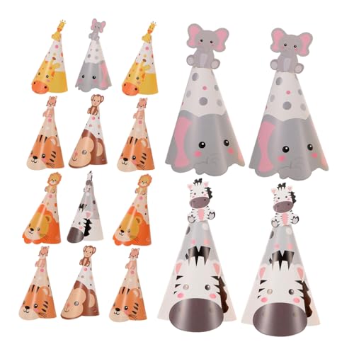 CLISPEED 5 Sätze Dschungel Tier Partyhüte aus Papier für Leichte Stabile Geburtstagskegel mit Tiger Elefant Motiven für Familienfeiern Tier Mottopartys und Kreative Kindergeburtstage CLISPEED 5 Sätze Dschungel Tier Partyhüte aus Papier für Leichte Stabile Geburtstagskegel mit Tiger Elefant Motiven für Familienfeiern Tier Mottopartys und Kreative Kindergeburtstage von CLISPEED