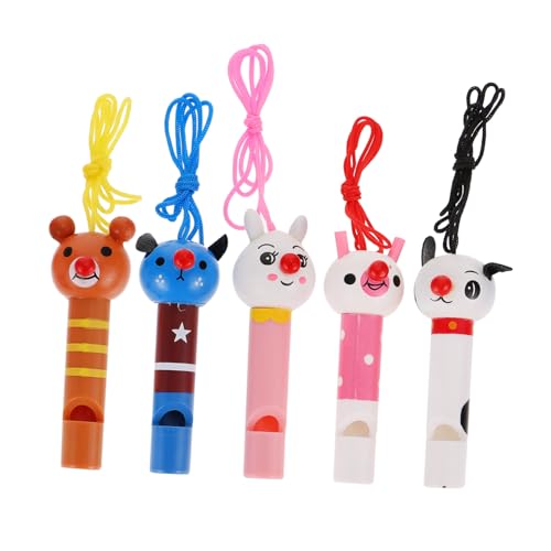 CLISPEED 5 Stück Holzpfeifen Tierform Musikinstrument Kreativ Laut Sicher Lernspielzeug Partygeschenk CLISPEED 5 Stück Holzpfeifen Tierform Musikinstrument Kreativ Laut Sicher Lernspielzeug Partygeschenk von CLISPEED