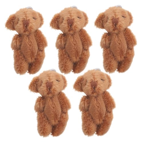 CLISPEED 5 Stück Teddybär Stofftier Ausgestopfte Tiere Miniatur-kuscheltiere Bärendekorationen Partygeschenke Tragen Taschenbär Mini-kuscheltiere Masse Minibären Masse Plüsch Coffee von CLISPEED