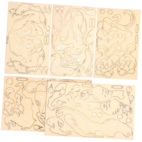 CLISPEED 5 Stück Teiliges mit Tiermotiven DIY Holzspielzeug für Fördert Kreativität Geduld und Feinmotorik als Lernspielzeug und Dekoratives Modell für Zuhause und Büro CLISPEED 5 Stück Teiliges mit Tiermotiven DIY Holzspielzeug für Fördert Kreativität Geduld und Feinmotorik als Lernspielzeug und Dekoratives Modell für Zuhause und Büro von CLISPEED