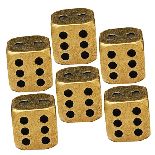 CLISPEED 6 Stück Teiliges Messing Würfelspiel Solide Abgerundete Ecken Robust und Verschleißfest Retro Design Vielseitig für Brettspiele Party und Glücksspiel Geeignet CLISPEED 6 Stück Teiliges Messing Würfelspiel Solide Abgerundete Ecken Robust und Verschleißfest Retro Design Vielseitig für Brettspiele Party und Glücksspiel Geeignet von CLISPEED