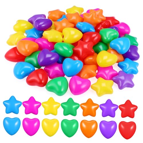 CLISPEED 60 Stück Teiliges Bunte Herz und Sternförmige Bälle aus Leichtem PE Material Robust und Sicher für Spielzelt Planschbecken und Indoor Spielspaß CLISPEED 60 Stück Teiliges Bunte Herz und Sternförmige Bälle aus Leichtem PE Material Robust und Sicher für Spielzelt Planschbecken und Indoor Spielspaß von CLISPEED