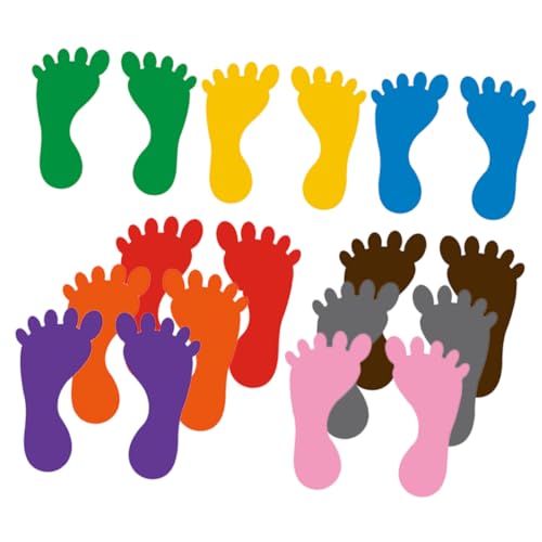 CLISPEED 9 Paare Bunte Fußabdruck Bodenaufkleber Selbstklebend rutschfest für Kindergarten Klassenzimmer Spielbereiche zur Orientierung und Dekoration Zufällige Farbe Zufällige Farbe CLISPEED 9 Paare Bunte Fußabdruck Bodenaufkleber Selbstklebend rutschfest für Kindergarten Klassenzimmer Spielbereiche zur Orientierung und Dekoration Zufällige Farbe Zufällige Farbe von CLISPEED