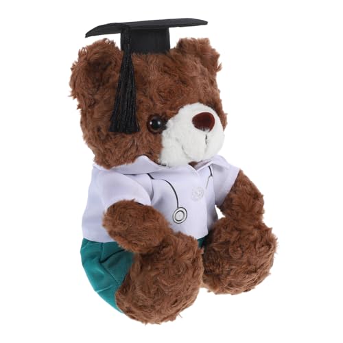 CLISPEED Doktorabschlussbär Grad Animal Doll Für Absolventen Grad Bär Junggesellenbär Abschluss Stofftier High-school-abschlussbär Abschluss-stofftier Diplom-puppe Plüsch Brown von CLISPEED