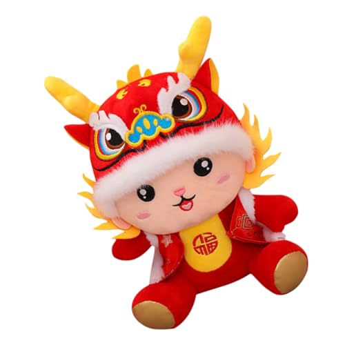 CLISPEED Drachenspielzeug Cartoon- Plüschtiere ausgestopft Entzückende Plüsch-Drachenpuppe Maskottchen-Drachenmodell Stofftierpuppe Maskottchen-Drachenpuppe Baumwolle rot von CLISPEED