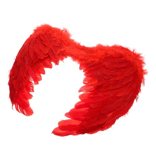 CLISPEED Engelsflügel aus Roten Federn Elastisches Band Leicht Anzuziehen für Halloween Karneval Bühnenauftritte und Festliche Kostüme Einteiliges Cosplay Zubehör CLISPEED Engelsflügel aus Roten Federn Elastisches Band Leicht Anzuziehen für Halloween Karneval Bühnenauftritte und Festliche Kostüme Einteiliges Cosplay Zubehör von CLISPEED