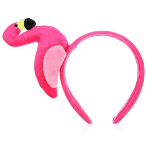 CLISPEED Flamingo-Stirnband: Damen-Kopfschmuck Strandparty Anzieh-Kopfbedeckung Süßer Haarreifen Rosa Flamingo-Stirnband Kostüm-Haar-Accessoire Cosplay Fotografie Requisite Hawaii-Karneval von CLISPEED