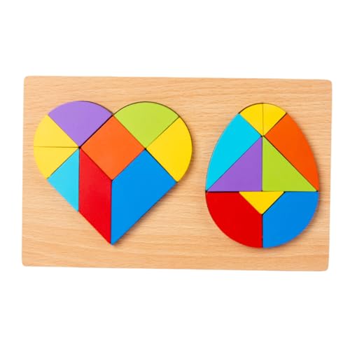 CLISPEED Geometrisches Tangram Holzpuzzle Herz und Ei Form Lernspielzeug für Kleinkinder Ab Jahren Pädagogisches Steckpuzzle mit Glatter Oberfläche und Sicherem Poliertem Material CLISPEED Geometrisches Tangram Holzpuzzle Herz und Ei Form Lernspielzeug für Kleinkinder Ab Jahren Pädagogisches Steckpuzzle mit Glatter Oberfläche und Sicherem Poliertem Material von CLISPEED