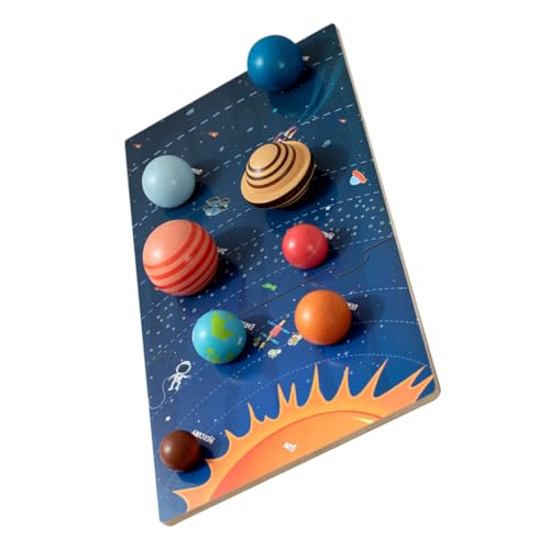 CLISPEED Holz planetenspielzeug Lernpuzzle für Montessori Solar System Spiel Pädagogisches Holzbauklötze zum Greifen Erkennen und Fördern der Feinmotorik CLISPEED Holz planetenspielzeug Lernpuzzle für Montessori Solar System Spiel Pädagogisches Holzbauklötze zum Greifen Erkennen und Fördern der Feinmotorik von CLISPEED