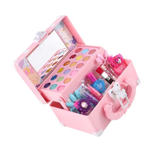CLISPEED Kinderschminke Set Mädchen Wassermalbar Kosmetik Set mit Bunten Farben Abs Material Fördert Farberkennung und Hand Auge Koordination für Kreatives Rollenspiel CLISPEED Kinderschminke Set Mädchen Wassermalbar Kosmetik Set mit Bunten Farben Abs Material Fördert Farberkennung und Hand Auge Koordination für Kreatives Rollenspiel von CLISPEED