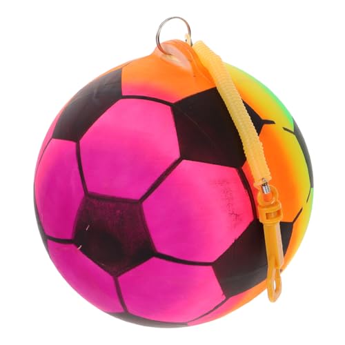 CLISPEED Kleiner Aufblasbarer Fußball mit Federseil Halterung Leichter Spielball für Bunter Outdoor Spielball für Kindergarten Tragbarer Hüpfball für Jungen und Mädchen CLISPEED Kleiner Aufblasbarer Fußball mit Federseil Halterung Leichter Spielball für Bunter Outdoor Spielball für Kindergarten Tragbarer Hüpfball für Jungen und Mädchen von CLISPEED
