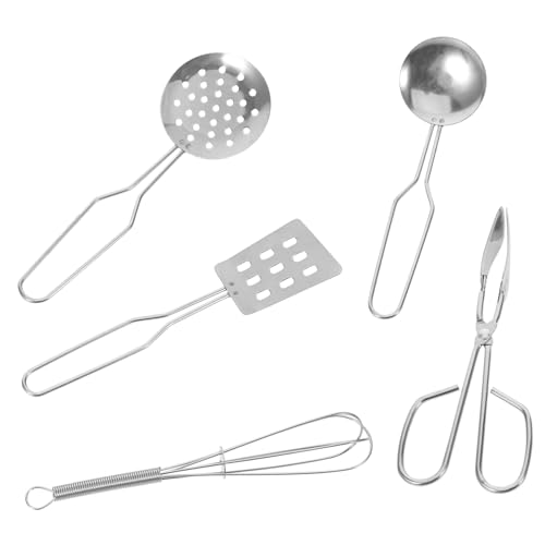 CLISPEED Kochgeschirr Spielset Realistische Küchenwerkzeuge mit Spatel Schöpflöffel Schneebesen und Zange Montessori Rollenspiel Zubehör für Kleinkinder und Interaktives Familienspiel CLISPEED Kochgeschirr Spielset Realistische Küchenwerkzeuge mit Spatel Schöpflöffel Schneebesen und Zange Montessori Rollenspiel Zubehör für Kleinkinder und Interaktives Familienspiel von CLISPEED