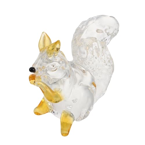 CLISPEED Kristalleichhörnchen Dekoration Tierfigur Kristallfigur für Zuhause Handgefertigte Tierfigur bastelset basteln Kristall-Segen-Tischdekoration Eichhörnchenfiguren Wohnkultur Yellow von CLISPEED