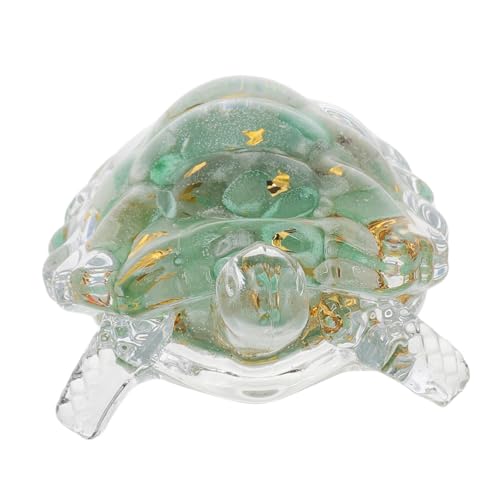 CLISPEED Kristallschildkrötenverzierungen Kleine Aquariendekoration Meerestier-kristallfiguren Kristallskulptur Kristall-Miniatur Statue Der Gartenschildkröte Kristall-Statue Glas Green von CLISPEED