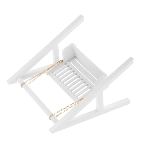 CLISPEED Mini Schaukel für Puppenhaus Weiße Miniatur Puppenmöbel Langlebiges Doll House Ornament Spielerisches Zubehör für Fantasievolles Puppenhaus Spiel CLISPEED Mini Schaukel für Puppenhaus Weiße Miniatur Puppenmöbel Langlebiges Doll House Ornament Spielerisches Zubehör für Fantasievolles Puppenhaus Spiel von CLISPEED