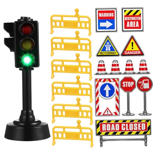 CLISPEED Mini Verkehrszeichen mit Straßenkegeln Sticker Straßenschilder und Großer Licht Ampel Lernspielzeug für Verkehrserziehung Leicht Sicher für Drinnen und Draußen CLISPEED Mini Verkehrszeichen mit Straßenkegeln Sticker Straßenschilder und Großer Licht Ampel Lernspielzeug für Verkehrserziehung Leicht Sicher für Drinnen und Draußen von CLISPEED