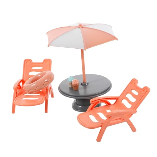 CLISPEED Miniatur Strandstuhl und Sonnenschirm Set Detailgetreues Puppenhaus Zubehör Realistisches Strandmöbel Deko Kompakt und Robust für Spiel und Home Decor CLISPEED Miniatur Strandstuhl und Sonnenschirm Set Detailgetreues Puppenhaus Zubehör Realistisches Strandmöbel Deko Kompakt und Robust für Spiel und Home Decor von CLISPEED