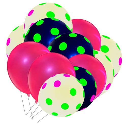 CLISPEED Neonballons Mit Fluoreszierenden Punkten Leuchtende Luftballons Für Hochzeits Und Partydekoration Leuchten Im Dunkeln Bunte Ballons Für Feste von CLISPEED