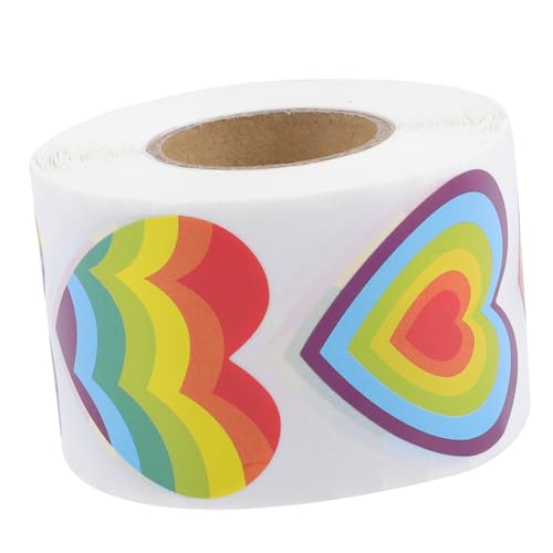 CLISPEED Regenbogen Herz Aufkleber Rolle Selbstklebende Sealing Sticker für Umschläge DIY Bastelprojekte Geschenkverpackung Hochzeitseinladungen Pride Party Dekoration Kleine Bunte Labels CLISPEED Regenbogen Herz Aufkleber Rolle Selbstklebende Sealing Sticker für Umschläge DIY Bastelprojekte Geschenkverpackung Hochzeitseinladungen Pride Party Dekoration Kleine Bunte Labels von CLISPEED