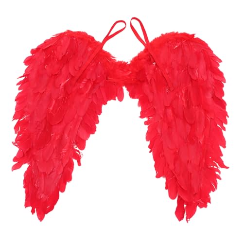 CLISPEED Rotes Engelsfedern Flügel Kostüm Requisite Leicht Tragbar Bühnenauftritt Cosplay Party Deko für Erwachsene CLISPEED Rotes Engelsfedern Flügel Kostüm Requisite Leicht Tragbar Bühnenauftritt Cosplay Party Deko für Erwachsene von CLISPEED