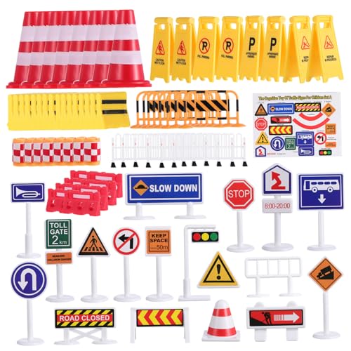CLISPEED Verkehrsschilder Spielset Realistische Straßen Signalschilder Lernspielzeug für Sandtisch und Verkehrserziehung mit Bunten Modellen und Verkehrsbarrieren CLISPEED Verkehrsschilder Spielset Realistische Straßen Signalschilder Lernspielzeug für Sandtisch und Verkehrserziehung mit Bunten Modellen und Verkehrsbarrieren von CLISPEED