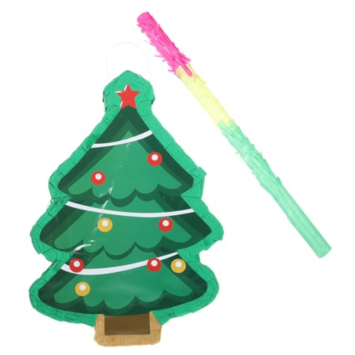 CLISPEED Weihnachtsbaum Pinata mit Papierstab Bunte Kinderparty Deko Befüllbar mit Süßigkeiten und Kleinen Geschenken Lustiges Spiel für Weihnachtsfeier und Geburtstag CLISPEED Weihnachtsbaum Pinata mit Papierstab Bunte Kinderparty Deko Befüllbar mit Süßigkeiten und Kleinen Geschenken Lustiges Spiel für Weihnachtsfeier und Geburtstag von CLISPEED