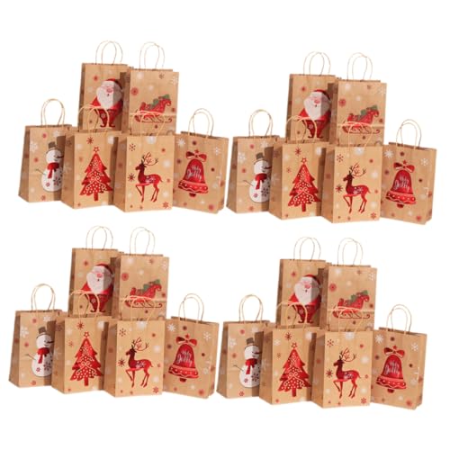 CLISPEED Weihnachtsgeschenktüten Aus Kraftpapier Handtaschen Für Partygeschenke Papiertüten Für Süßigkeiten Für Festlichkeiten Und Feiern von CLISPEED