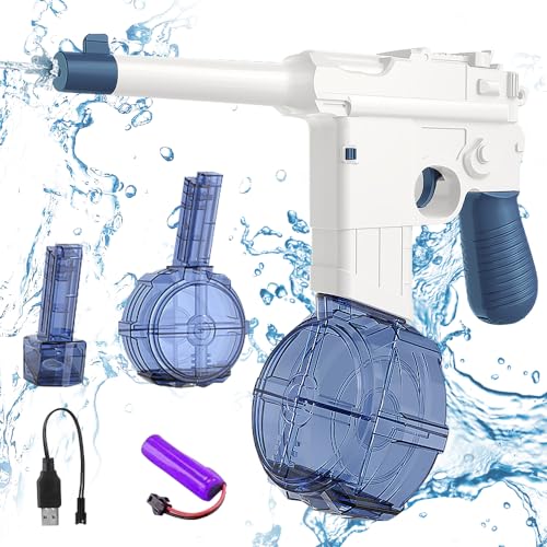 Wasserpistole Elektrisch, CLIUNT Elektrische Wasserpistole für Erwachsene und Kinder, 434CC + 58CC Automatisch Wasserpistole mit Große Kapazität Max Range 32ft für Sommer-Swimmingpool-Party-Strand von CLIUNT