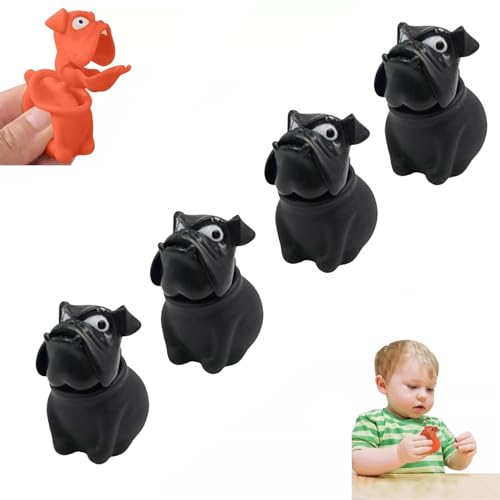 Bulldog Stress Relief Toy, Funny Bulldog Squeeze Toy, Funny Stress Relief Dog Squeeze Toy, Funny Squeeze Telescopic Bulldog Stress Relief Toy (Black*4pc) von CLOUDEMO