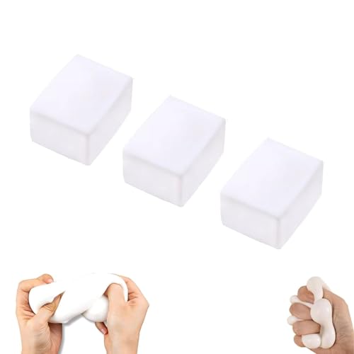 Squishy Tofu Stress Balls, 2024 New Elastic Tofu Block Toy, Stress & Anxiety Relief Fidget Toys Adults, Tofu Slow Rising Stress Balls, Anxiety Relief (White-3pcs) von CLOUDEMO