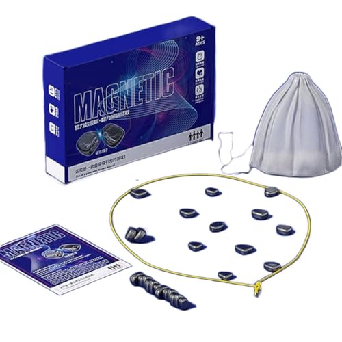 Magnetische Schachspielsteine, Battle Educational Checkers Pebbles, tragbares Schachbrett - Partyzubehör für Familientreffen und Reiseschach-Set (Normales Modell) 14 von CLUHERTVY