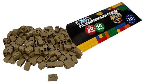 CMC imports 50 Klemmbausteine Bausteine 1x2 Noppen Kompatibel freie Auswahl 34 Farben (268 - Dunkel - Beige) von CMC imports